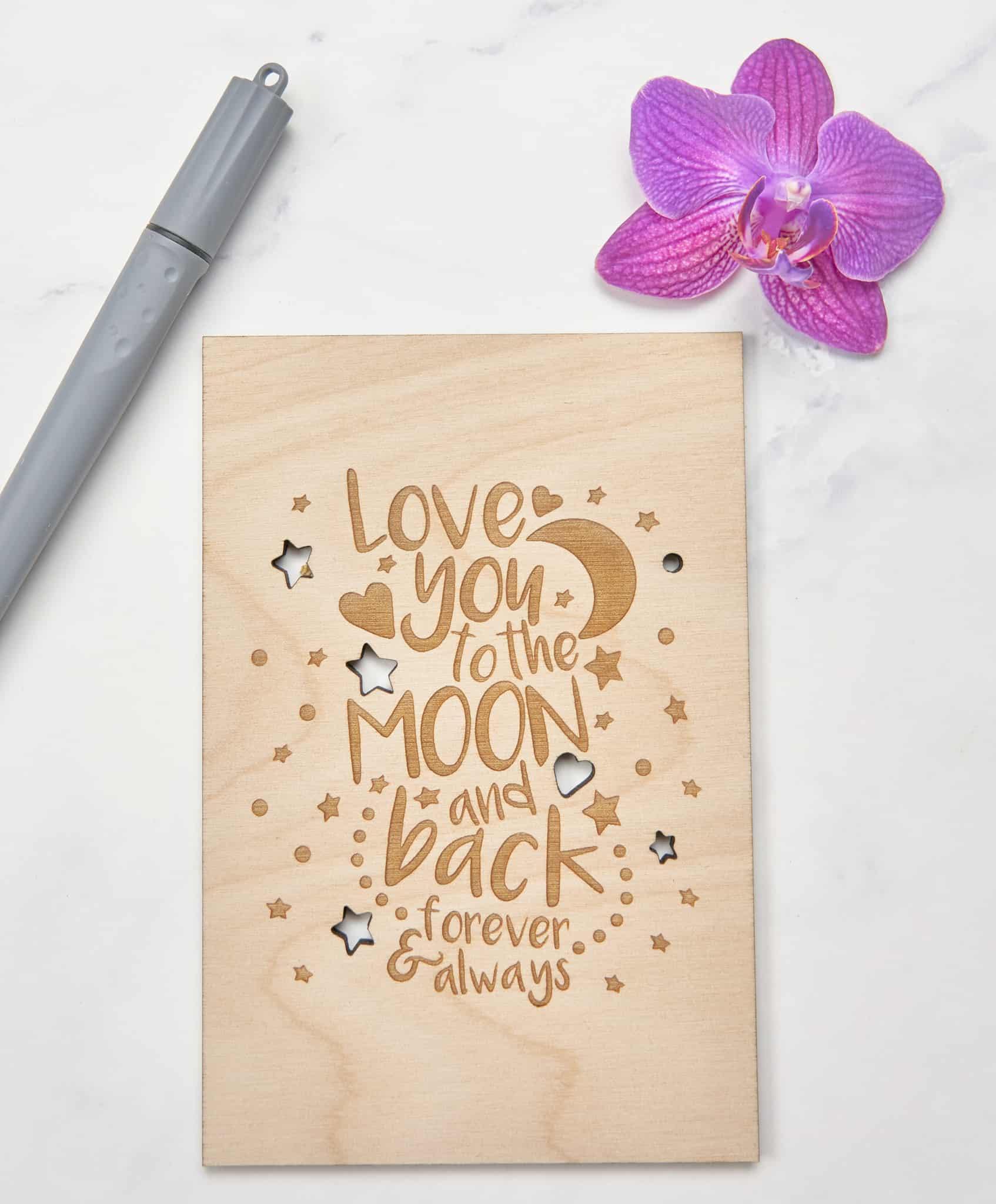 Houten Kaart - Love you to the moon and back - EpicWoodNL