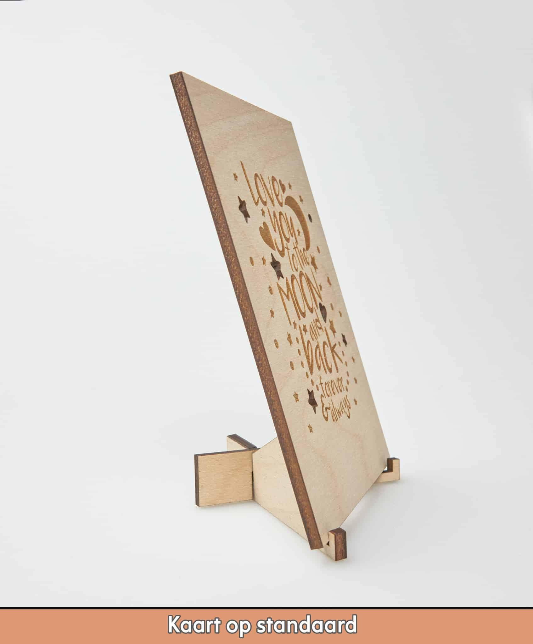 Houten Kaart - Love you to the moon and back - EpicWoodNL